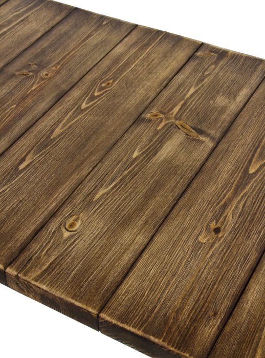 old american industrial factory machine shop mobile cart with double-wheel trucks and newly added tabletop