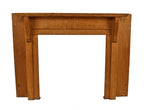 fine 19th century antique american solid quartered oak wood victorian era interior residential fireplace half-mantel with incised deign motifs