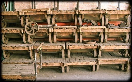 single refinished original late 19th century antique american industrial burhop warehouse oak wood and cast iron mobile furniture cart