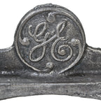matching set of original c. 1930's rare antique american industrial factory machine shop bases with "ge" monogrammed logos