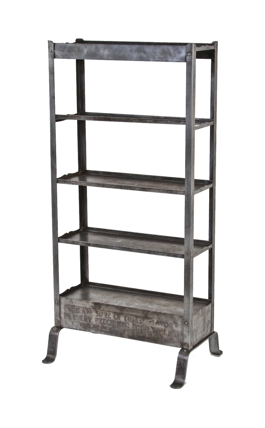 rare early 20th century freestanding antique industrial corner store refinished angled iron beech-nut confectionery display stand