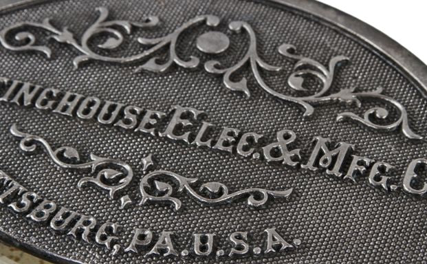 rare early 20th century american antique industrial new york city subway flush mount substation cast iron encased analog voltmeter