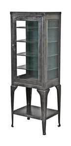 early 20th century original and intact highly desirable american medical cold-rolled steel hospital operating room supply cabinet with cabriole style legs