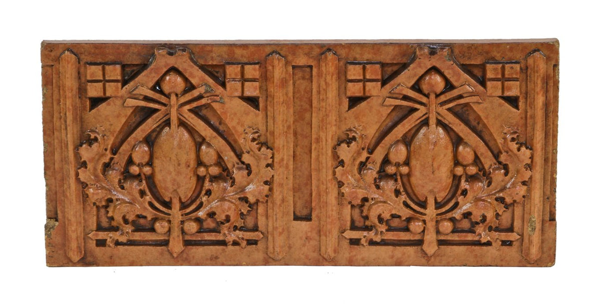 original c. 1930's american prairie style exterior thomas a. edison school slip glaze terra cotta panel designed by george grant elmslie