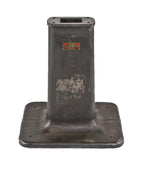 early 20th century antique american industrial solid cast iron factory machine shop grinder pedestal base with brushed metal finish