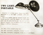 intact and hard to find early 20th century original american single arm adjustable office desk incandescent lamp with fully functional benjamin twin socket plug