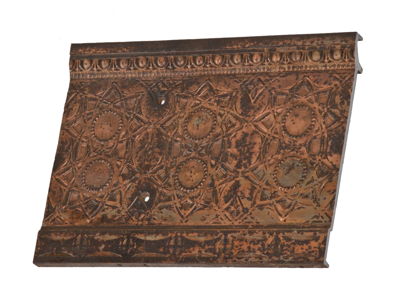 nice-sized original late 19th century chicago stock exchange building interior copper-plated ornamental cast iron staircase stringer