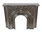 completely refinished brushed ornamental cast iron 19th century american victorian era interior residential fireplace mantel with original shelf