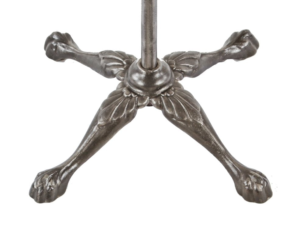 highly desirable c. 1910-20 original and intact american industrial commercial garment rack with four-legged cast iron base with claw feet