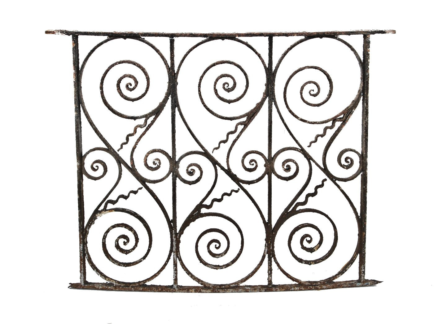elegant original american ornamental forged wrought iron slightly curved or bowed residential window guard