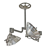 hard to find completely intact vintage american industrial cook county hospital double-arm articulating surgical ceiling light