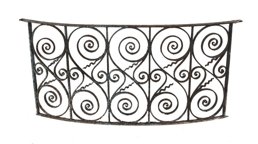 exceptionally well-designed 19th century american victorian era ornamental forged wrought iron exterior residential window guard
