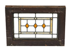 c. 1920's strongly geometric interior residential american prairie school style leaded art glass bungalow window with intact wood sash frame