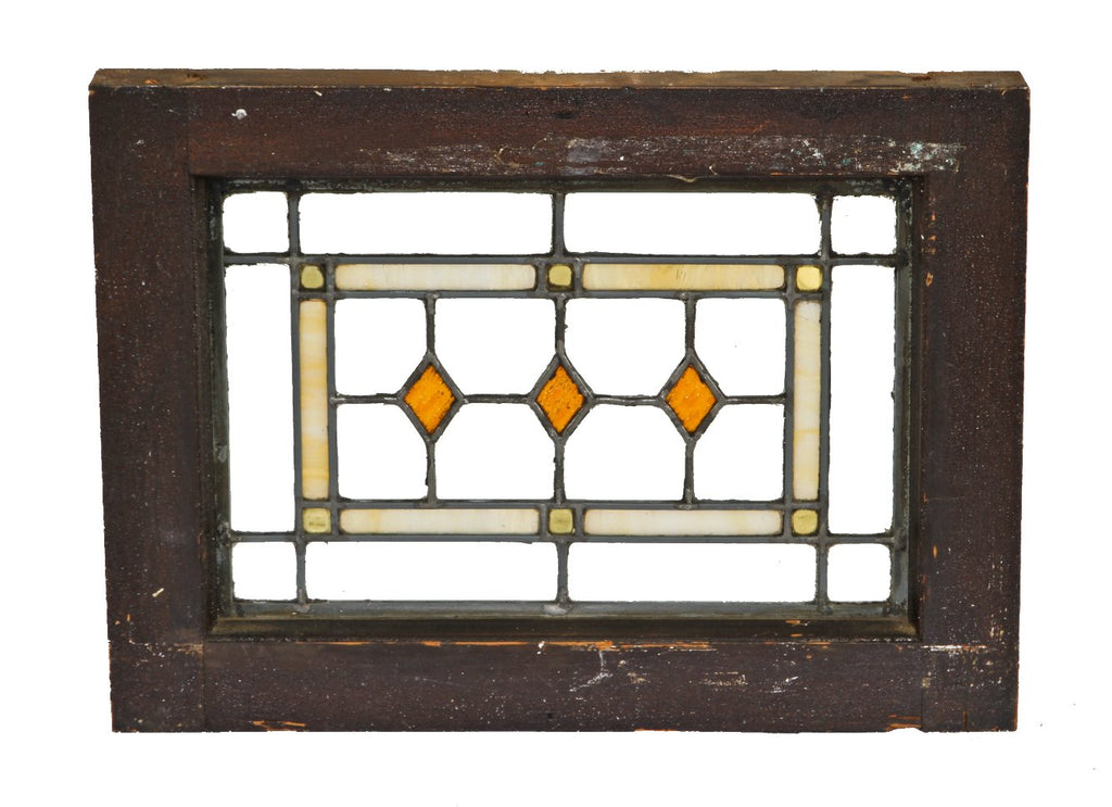 american prairie school interior residential antique leaded art glass chicago bungalow window with original painted wood sash frame