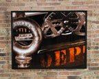 limited edition large format digital print entitled "dept" with custom built black enameled wood frame