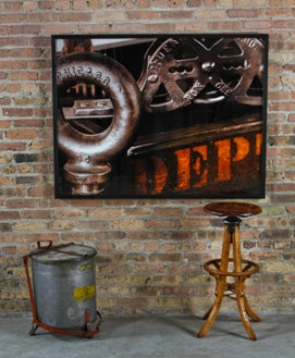 limited edition large format digital print entitled "dept" with custom built black enameled wood frame