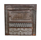 unusual early 20th century antique american ornamental cast iron interior residential fireplace gas insert or grille with detachable summer cover