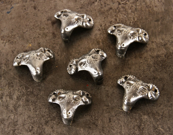 group of six original and intact early 20th century antique american minnesota "model a" sewing machine ram head cast iron drawer pulls