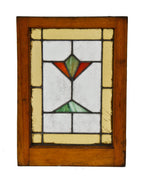 original early 1920's american prairie school style leaded art glass interior residential window with abstract floral motif