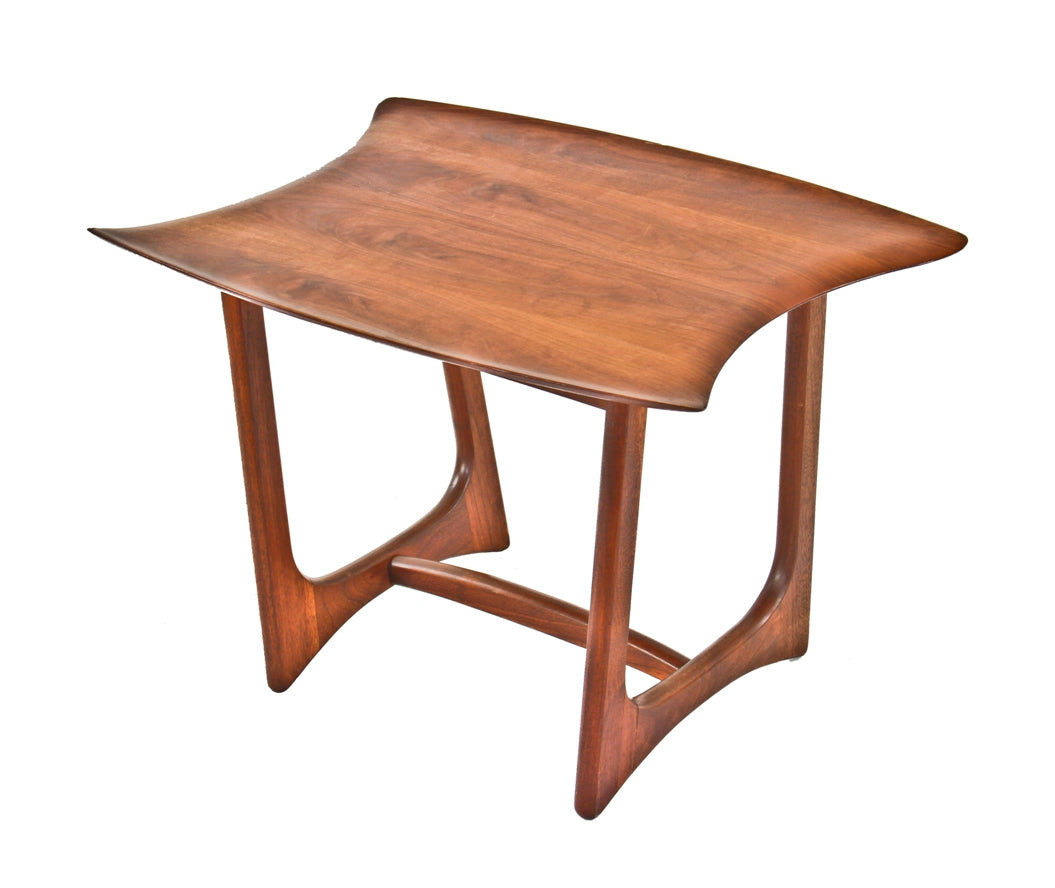 late 1950's or early 1960's american mid-century modern low-lying adrian pearsall-designed "stingray" walnut wood side table