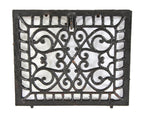 early 20th century antique american ornamental wrought steel interior residential ventilation panel or cover with black enameled finish