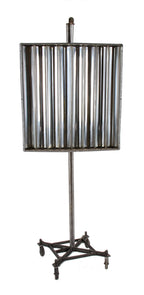 original largely intact c. late 1940's vintage american industrial perkins "hi-power" mobile photo studio fluorescent light stand unit