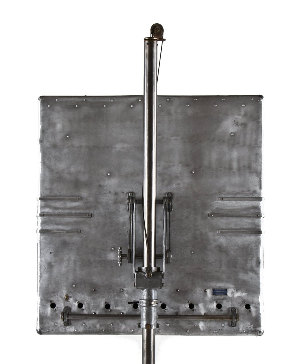 original largely intact c. late 1940's vintage american industrial perkins "hi-power" mobile photo studio fluorescent light stand unit