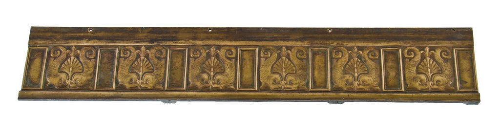 original late 19th century single-sided flush mount ornamental cast bronze historic fisher building elevator cage frieze section