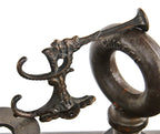 original late 19th century american antique oversized figural grotesque wall-mount cast iron coat hook