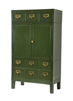 well-maintained all original cold-rolled steel "fireproof" courthouse building freestanding modular filing cabinet
