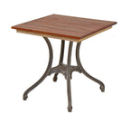 early 20th century refinished american antique four-legged cast iron saloon or card table with newly added mahogany wood tabletop