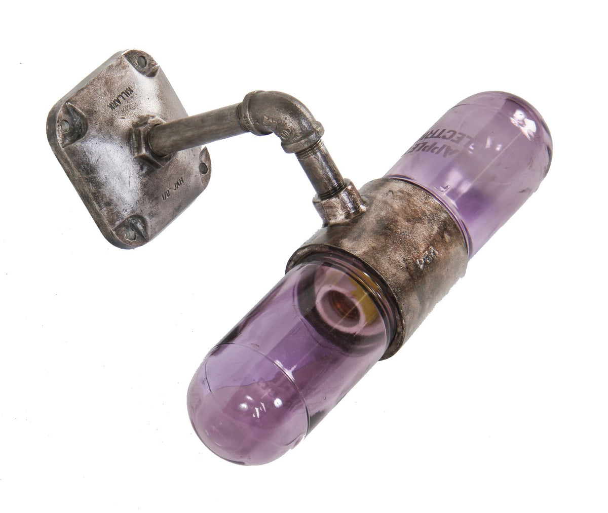 highly versatile c. 1940's vintage american industrial "killark" wall or ceiling mount bi-directional refinished "explosion proof" light fixture