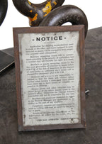 intact and original c. 1930's american wood-framed chicago athletic association building flush mount guest room door "fine print" notice
