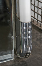 early 1940's original and intact built-in or recessed chicago athletic club building guestroom medicine cabinet with fluorescent side lights