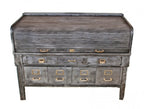 rare early 20th century highly sought after refinished gargantuan chicago athletic association building pressed and folded steel roll top desk with brass handles