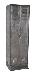 unusual early 1920's swing-out double door riveted and welded joint "durand" chicago athletic club wardrobe locker with louvered vents