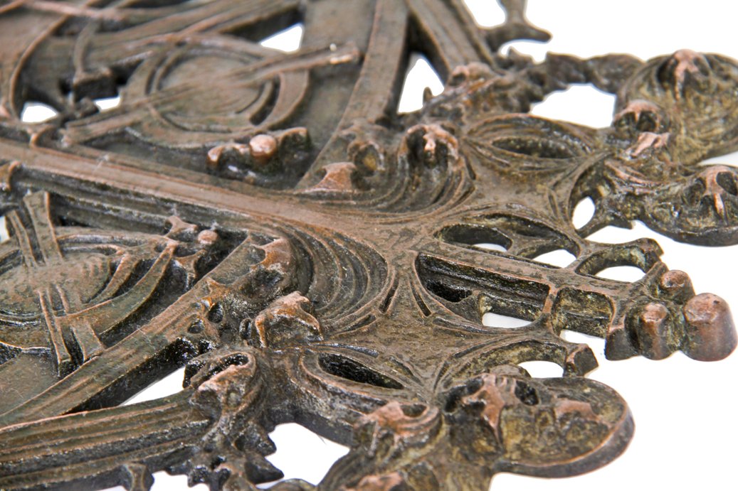 all original museum-quality late 19th century louis h. sullivan designed bronze-plated schlesinger & mayer building elevator door medallion