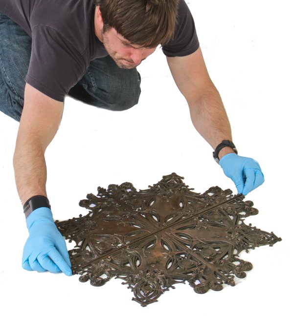 all original museum-quality late 19th century louis h. sullivan designed bronze-plated schlesinger & mayer building elevator door medallion