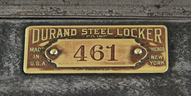 c. 1915-20 giant-sized freestanding american industrial "durand" cold-rolled steel steel chicago athletic club compartmentalized locker unit