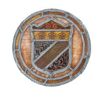 original early 1920's chicago athletic association annex building spanish revival style fired enameled art glass medallion