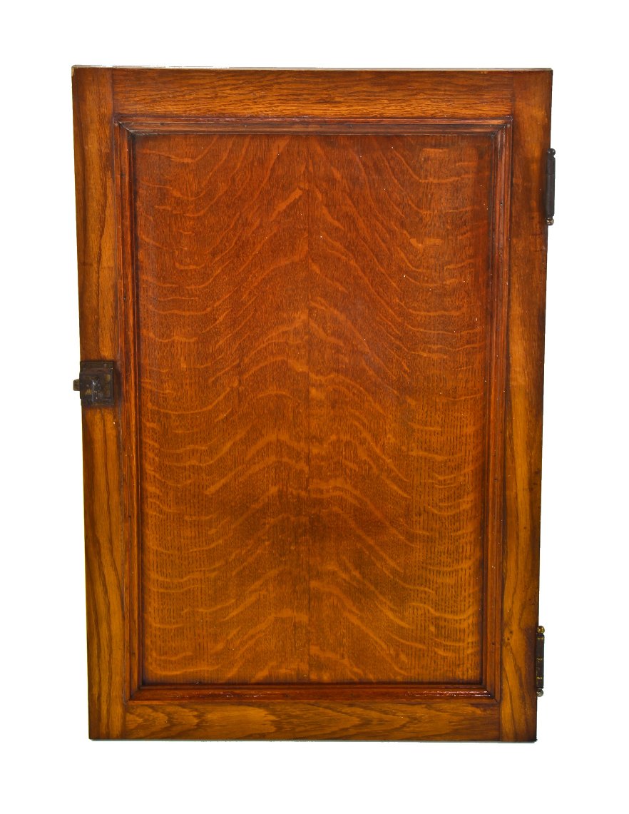 c. 1907-10 original american single recessed panel quartered oak cabinet door salvaged from the chicago athletic association building annex