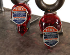 original late 1920's american industrial ruby red enameled glass "shur-stop" residential glass fire extinguisher grenade