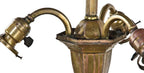 original and unrestored c. 1907-10 american antique chicago athletic association billiard room three-arm incandescent light ceiling fixture
