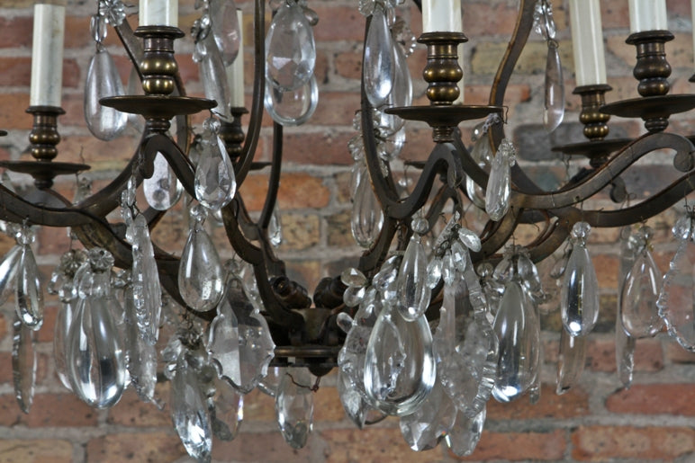 opulent c. 1920's oversized heavy cast bronze interior chicago athletic association building annex ballroom 10-arm chandelier