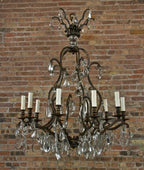 opulent c. 1920's oversized heavy cast bronze interior chicago athletic association building annex ballroom 10-arm chandelier