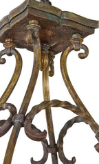 early 1930's american ornamental cast brass spanish revival style chicago athletic club four electric candle ceiling light fixture