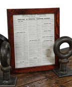 framed c. 1950's vintage american chicago athletic association building lobby "directory of phone numbers" for downtown destinations