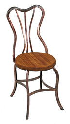 rare museum quality early 20th century joseph uhl-designed pressed and form copper-plated pressed and folded steel "uhl brothers" parlor chair with backrest