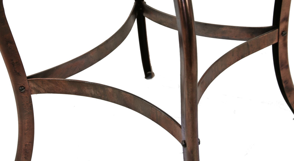 rare museum quality early 20th century joseph uhl-designed pressed and form copper-plated pressed and folded steel "uhl brothers" parlor chair with backrest