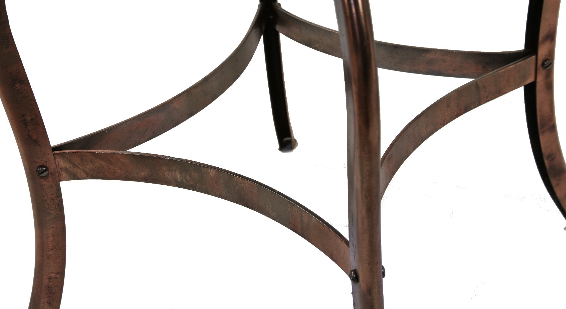 rare museum quality early 20th century joseph uhl-designed pressed and form copper-plated pressed and folded steel "uhl brothers" parlor chair with backrest